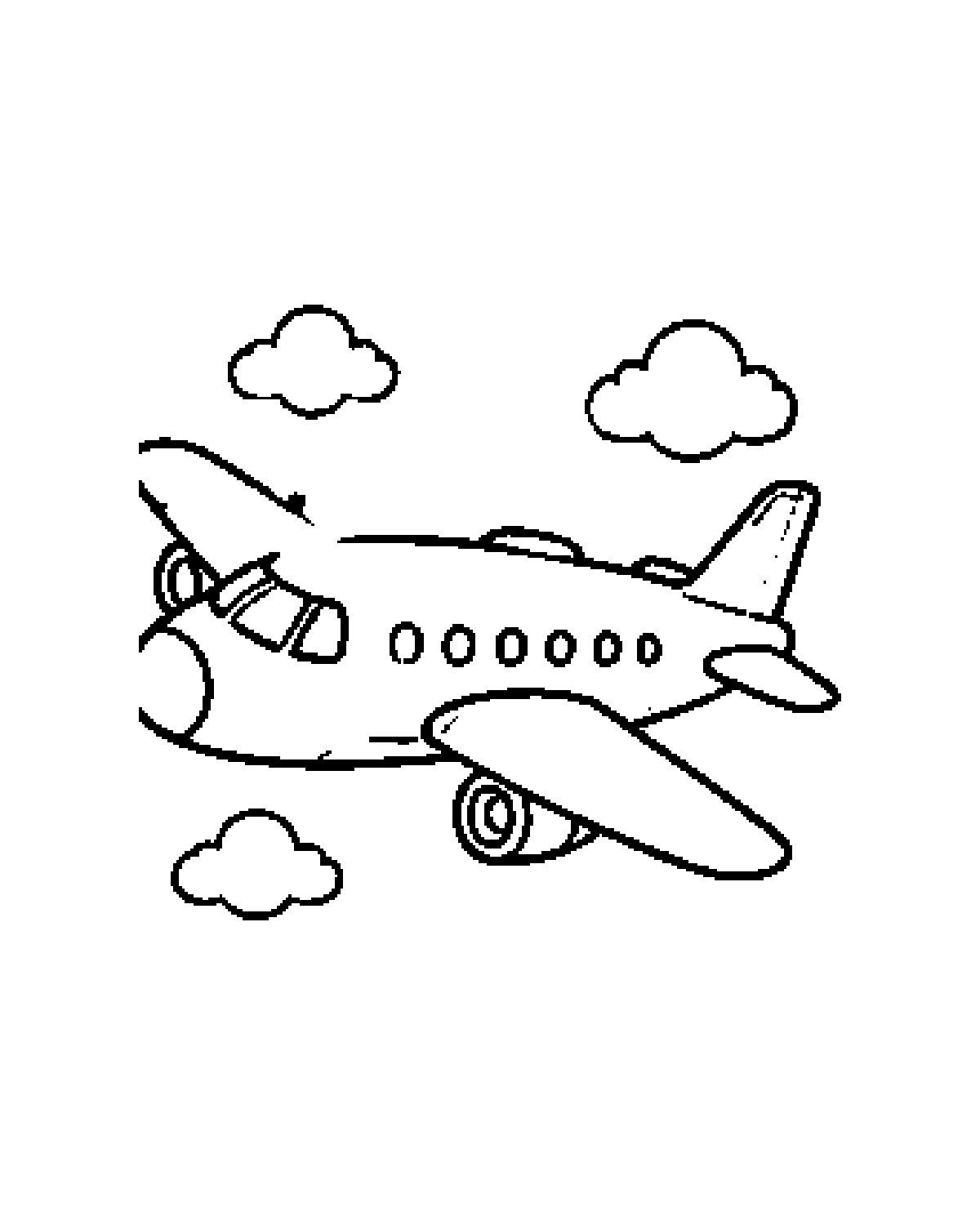 Airplane printable coloring picture