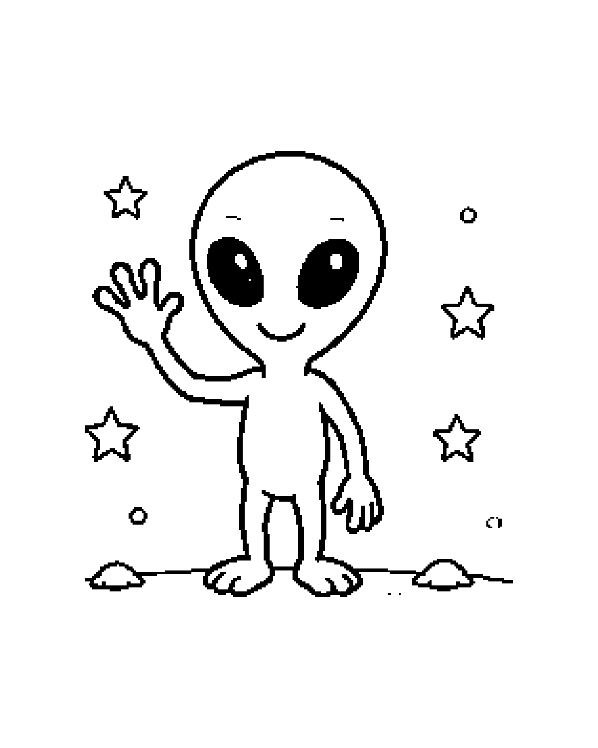 Alien printable coloring picture