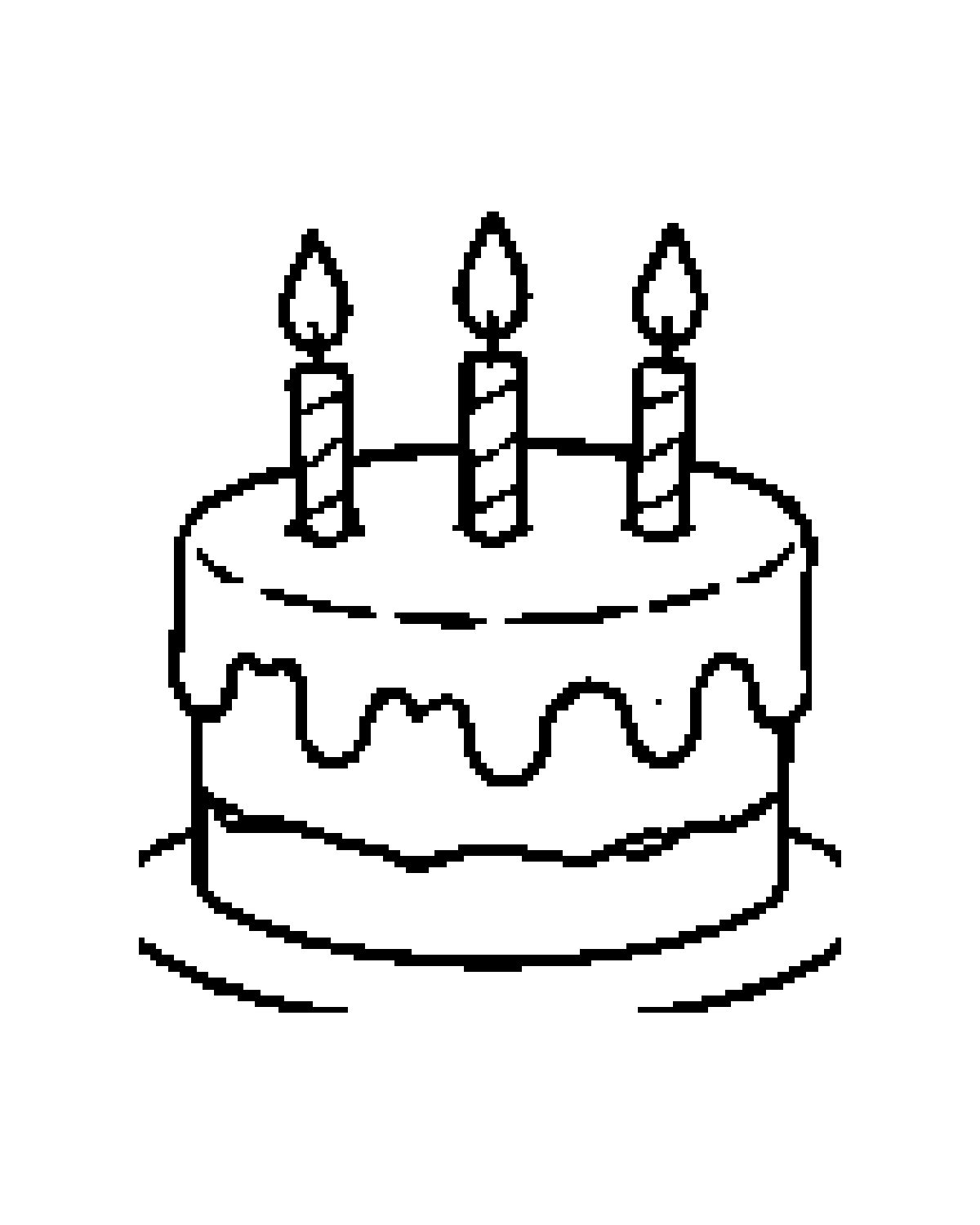 Birthday Cake printable coloring picture