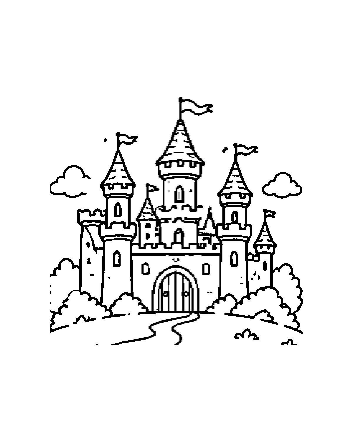 Castle printable coloring picture