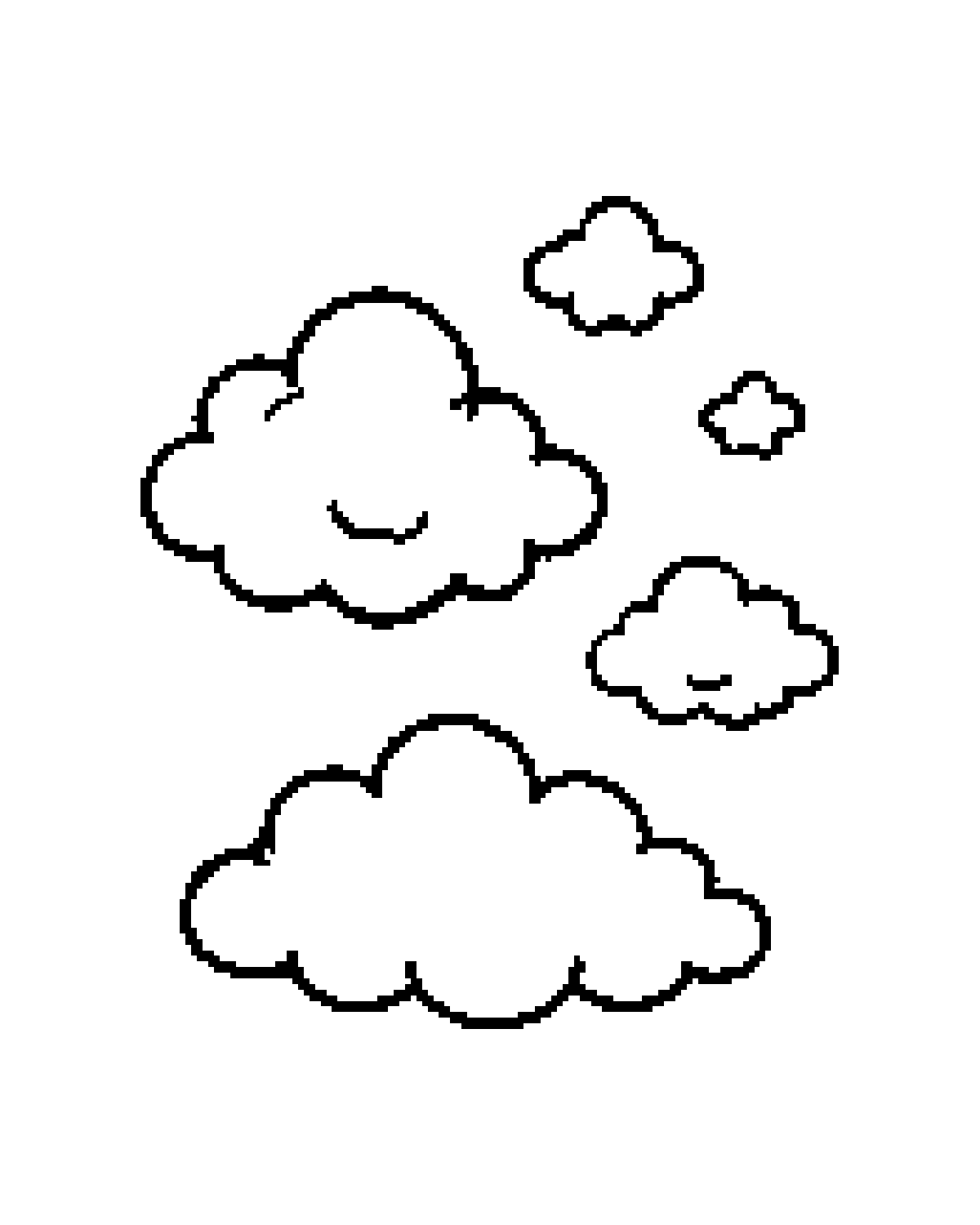 Clouds printable coloring picture
