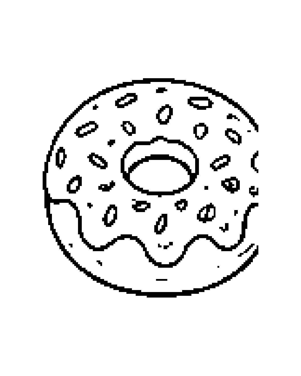Donut printable coloring picture