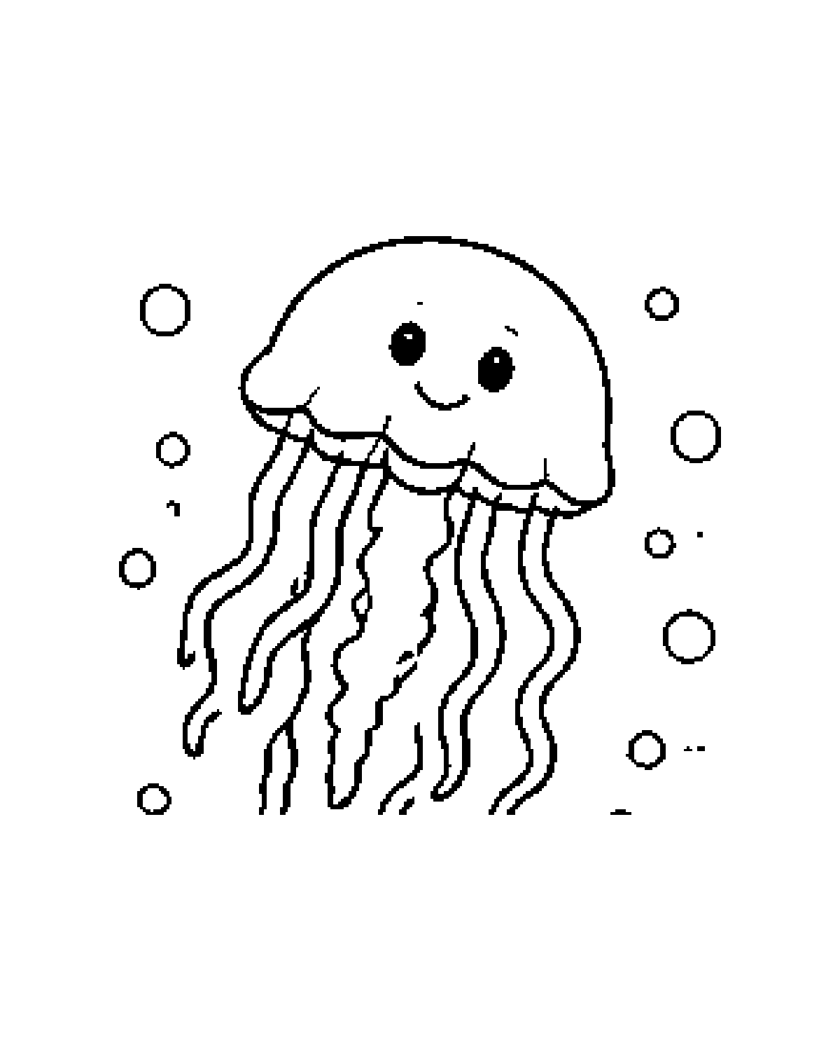Jellyfish printable coloring picture