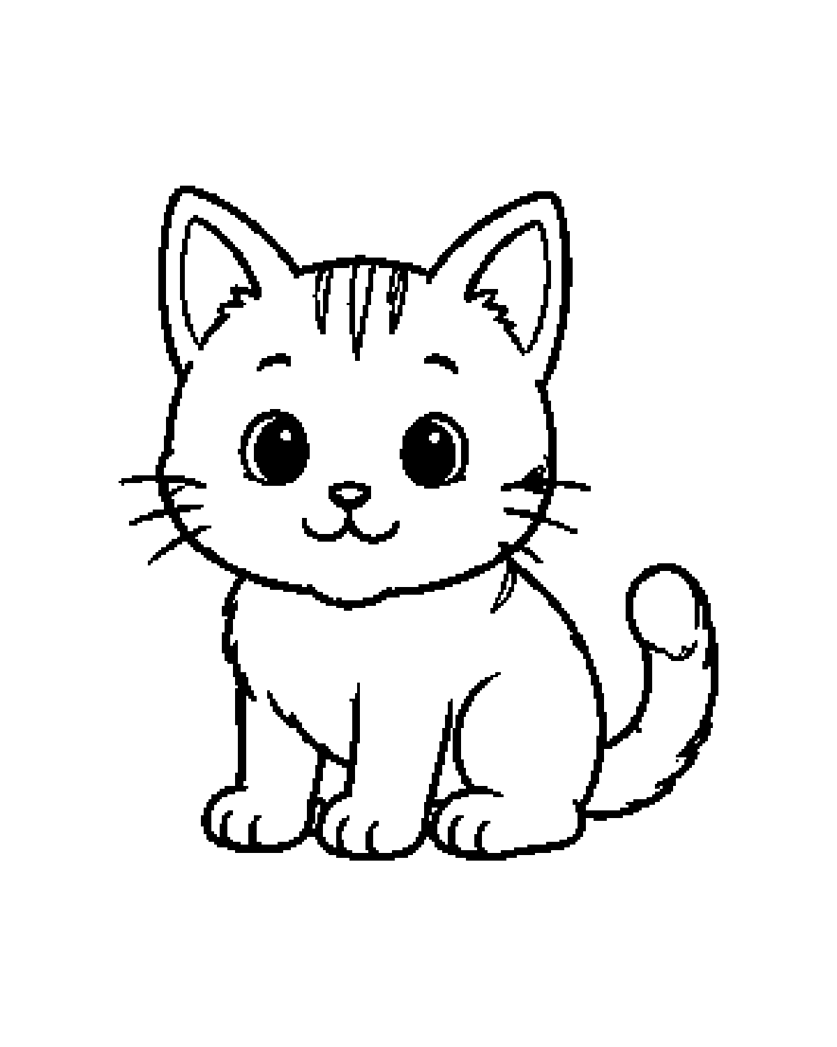 Kitten printable coloring picture