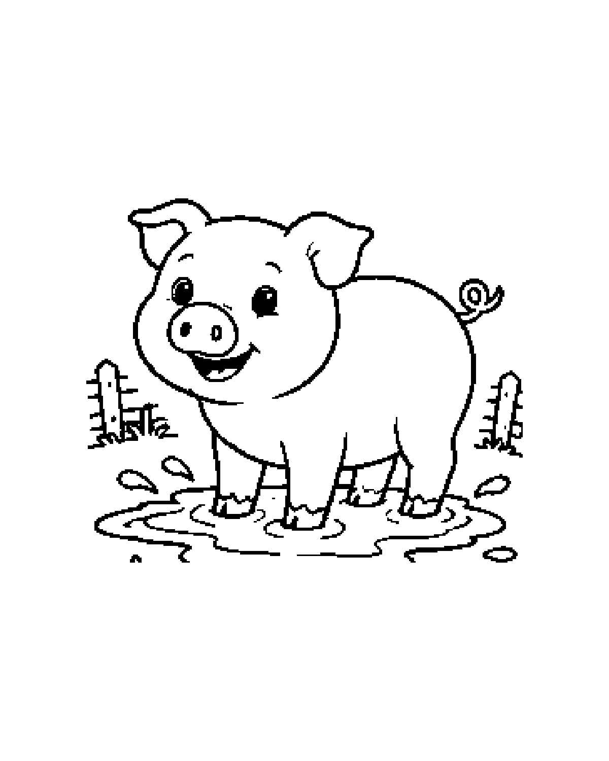 Pig printable coloring picture