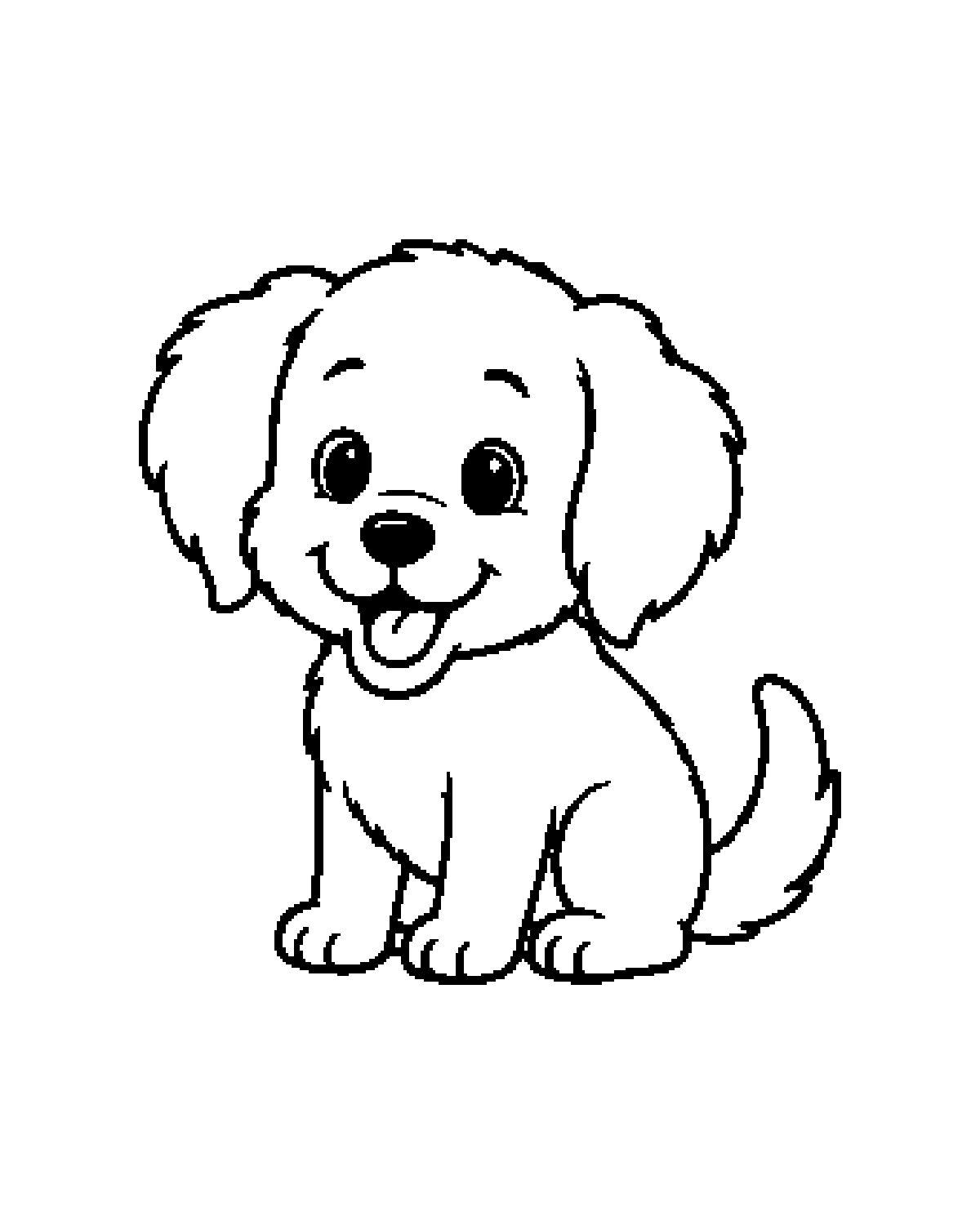 Puppy printable coloring picture