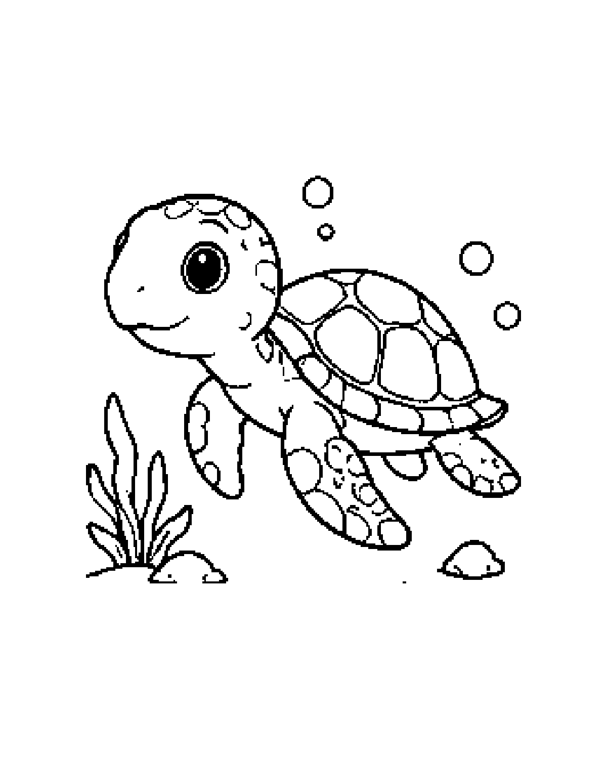 Sea Turtle printable coloring picture