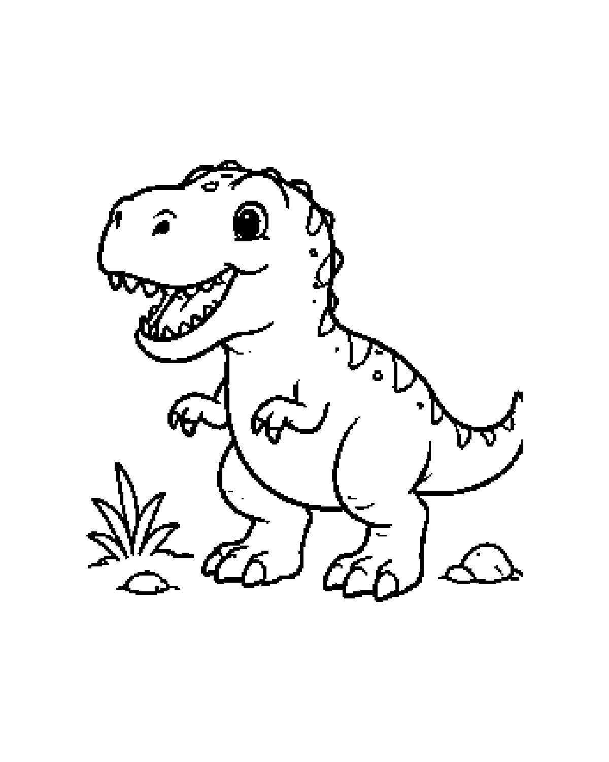 T. Rex black-and-white printable coloring picture