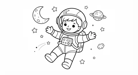 Space coloring pictures