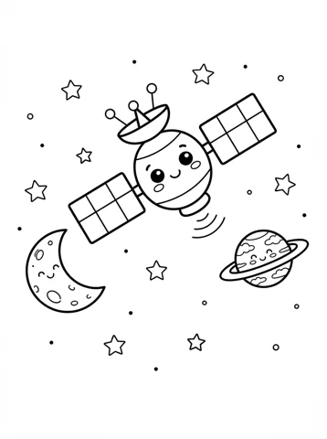 Satellite printable coloring picture