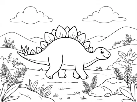 Stegosaurus printable coloring picture