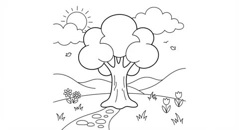 Nature coloring pictures